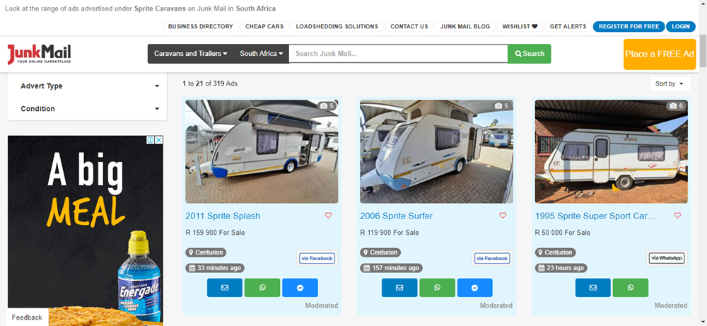 eco-friendly features of Sprite caravans, caravans, campers and trailers on Junk Mail, Sprite caravans.png