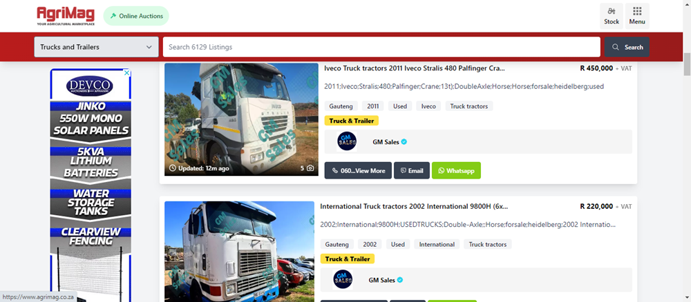 environmental impact of double axle truck tractors, double axle truck tractors in South Africa, truck tractors on AgriMMag, Photo by Tommys Truck Sales on AgriMag.png