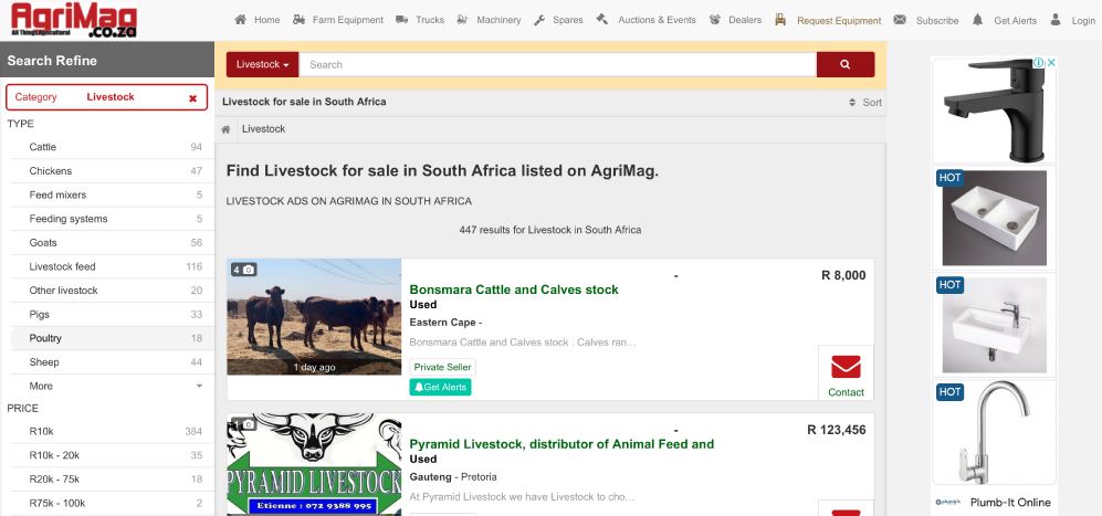 How to find Livestock for sale on AgriMag
