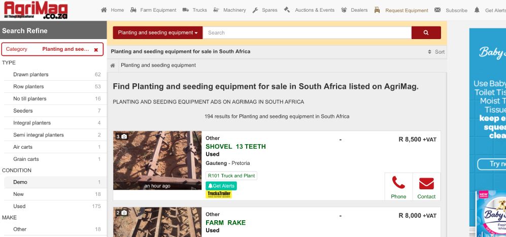 How to find planting and seeding equipment on AgriMag