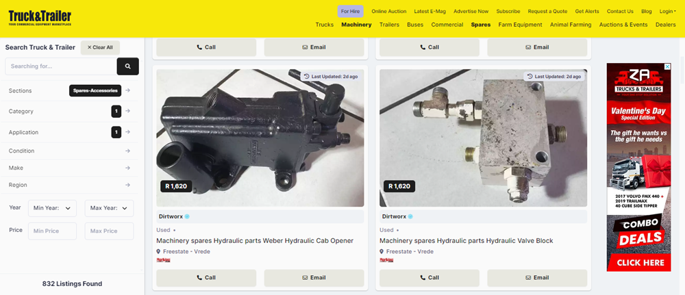 hydraulic parts and machinery spares, machinery equipment, hydraulic parts, machinery spares on Truck & Trailer.png
