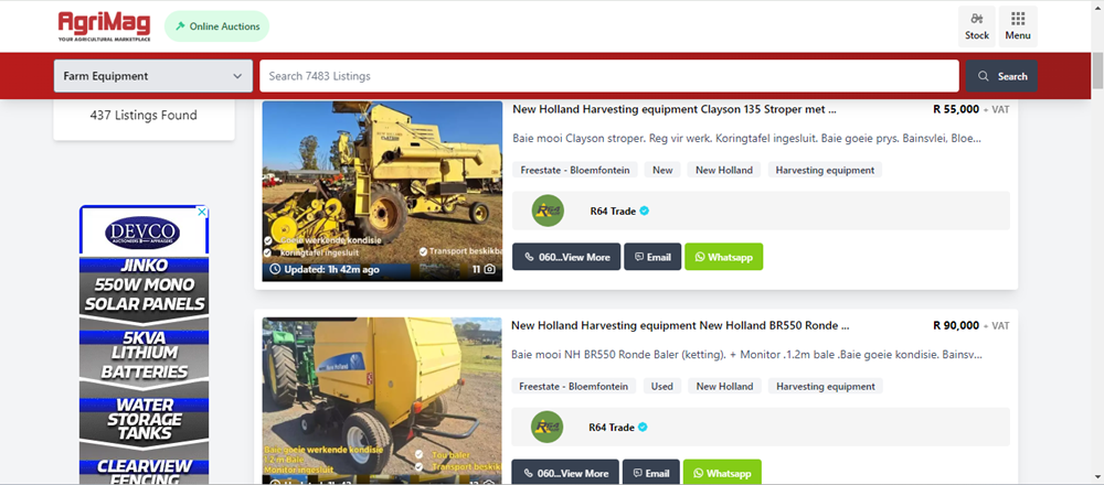 manufactures of harvesting equipment, harvesting equipment for sale on AgriMag, farm equipment, harvesting machinery.png
