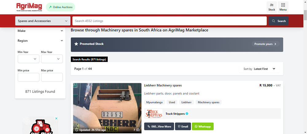procurement of machinery spares, machinery spares in South Africa, machinery spares, spares and accessories, machinery spares on AgriMag.png