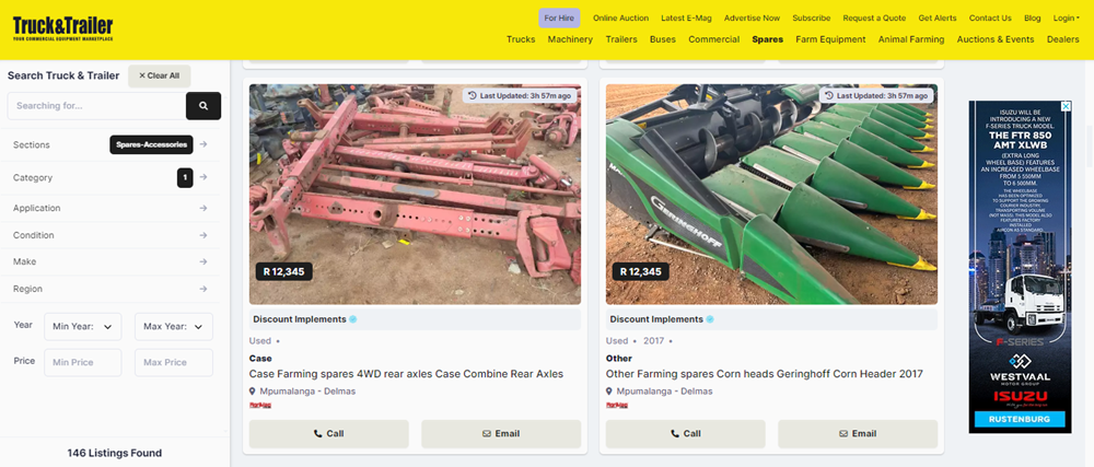 quality farming spares on the Truck & Trailer, farming spares on the Truck & Trailer, farming spares, agricultural equipment, farming spares and parts.png