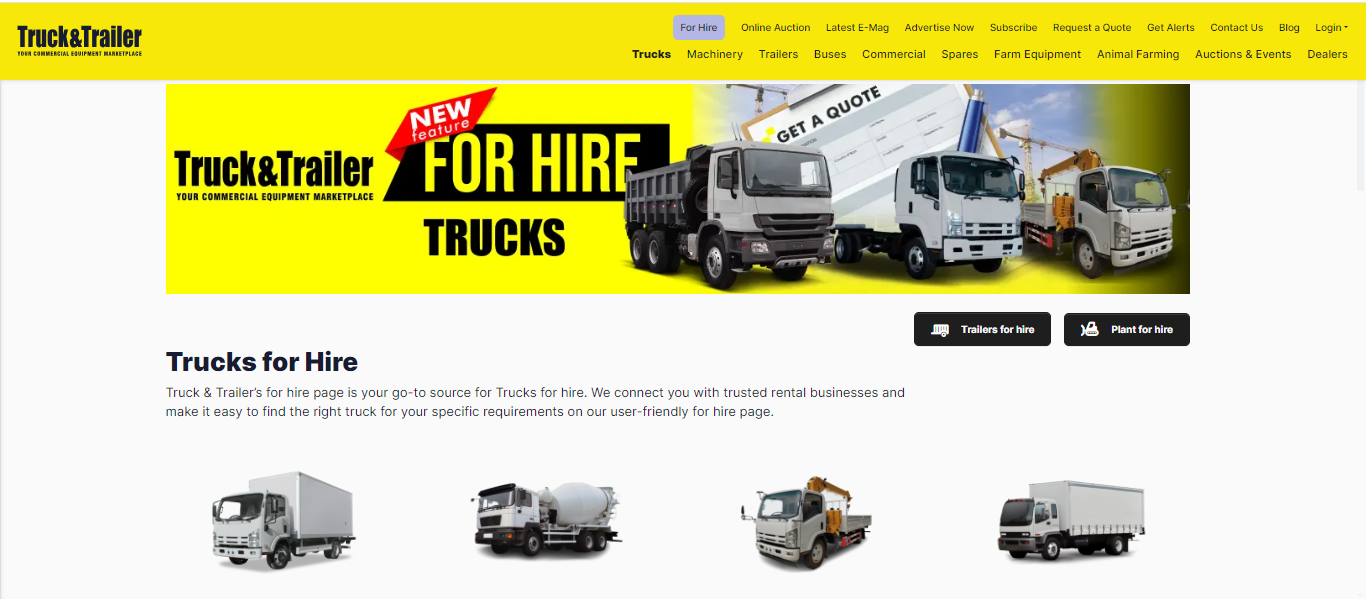 reputable and reliable truck company, truck hire, truck company, trucks for hire on Truck & Trailer, trucks.png