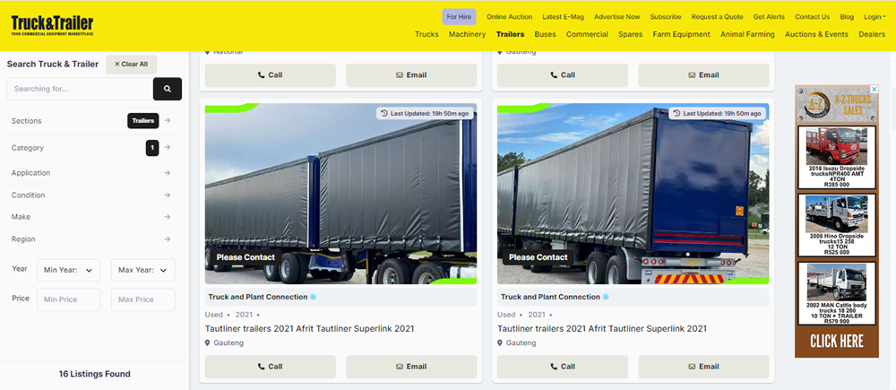 tautliner trailer design and functionality, tautliner trailers on Truck & Trailer, trailer, tautliner for sale.png