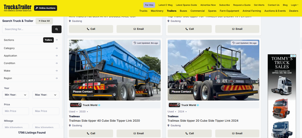 trailer types, trailers for sale, Truck & Trailer, flatbed trailer, tipper trailers.png