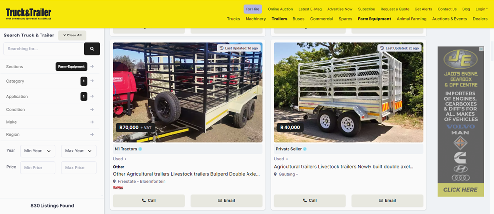 types of agricultural trailers, agricultural trailers, trailers on Truck & Trailer, trailers for sale, agricultural equipment.png